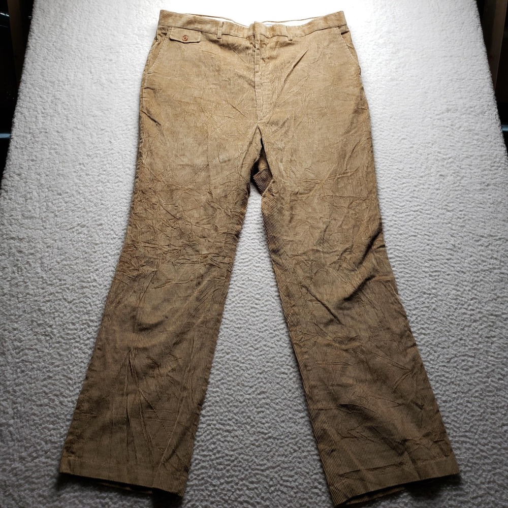 Sears Corduroy Pants Mens 42x32 Beige Vintage Relaxed Fit Khakis